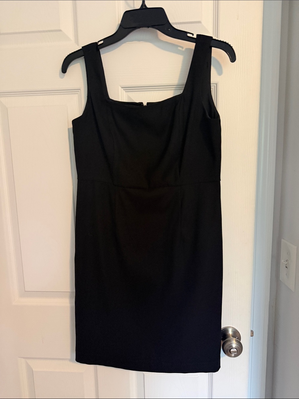 Sandra Darren Black Square Neck Mini Dress